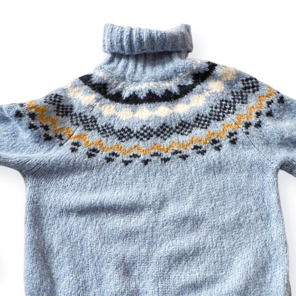 Derek Lam 10 Crosby Diagonal Fair Isle Alpine Turtleneck Sweater, Size S blue - Picture 12 of 15